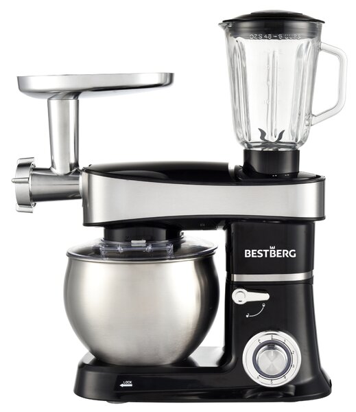 Multifunkční kuchyňský robot BestBerg BBR-2000BK / 2000 W / 6 l / 6 rychlostí / černá