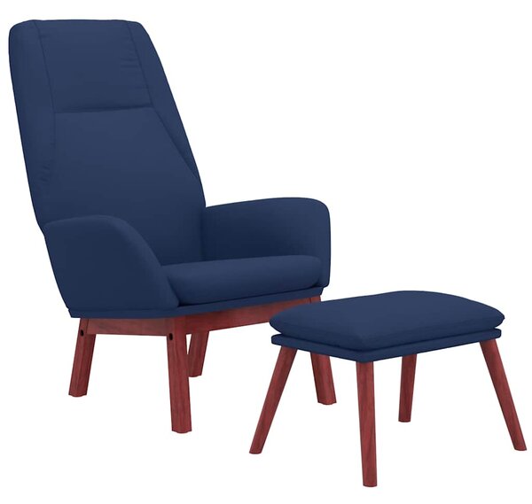 Relaxační křeslo s podnožkou modré textil 3097875