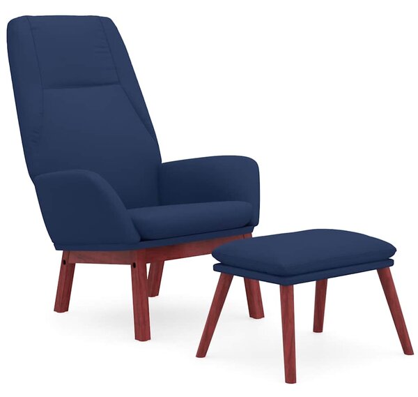 Relaxační křeslo s podnožkou modré textil 3097875
