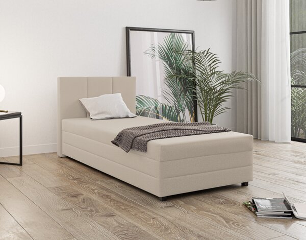 KONDELA Boxspringová postel, jednolůžko, béžová, 110x200, univerzální, ALEXA