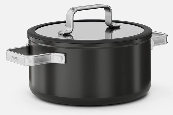 Fabini Hrnec Meda 5.0 Standard, ø 20 cm (2,6 l) - Nepřilnavý hrnec s keramickým povrchem s poklicí, černý