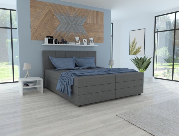 KONDELA Boxspringová postel, šedá, 180x200, ALEXA