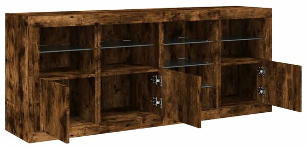Příborník s LED osvětlením kouřový dub 164 x 37 x 67 cm 3209055