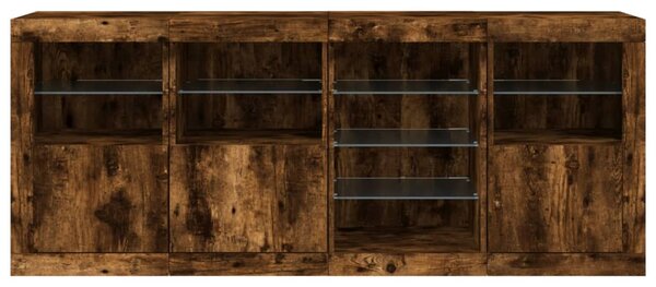 Příborník s LED osvětlením kouřový dub 164 x 37 x 67 cm 3209055