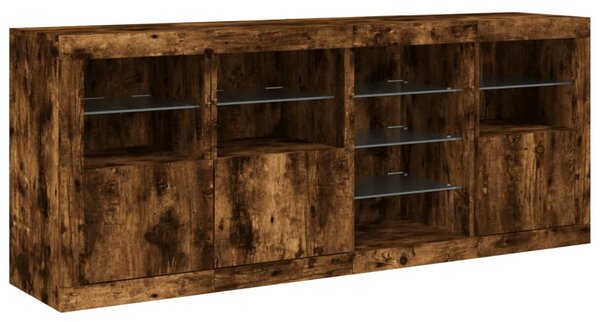Příborník s LED osvětlením kouřový dub 164 x 37 x 67 cm 3209055