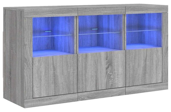 Příborník s LED osvětlením šedý sonoma 123 x 37 x 67 cm 3209063
