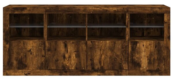Příborník s LED osvětlením kouřový dub 163 x 37 x 67 cm 3209076