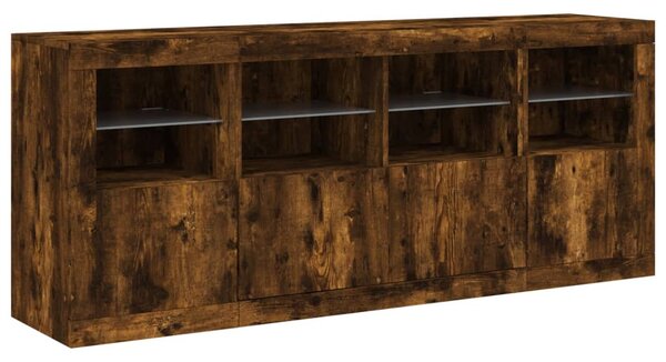 Příborník s LED osvětlením kouřový dub 163 x 37 x 67 cm 3209076
