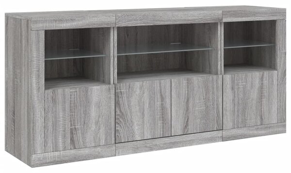 Příborník s LED osvětlením šedý sonoma 142,5 x 37 x 67 cm 3209070