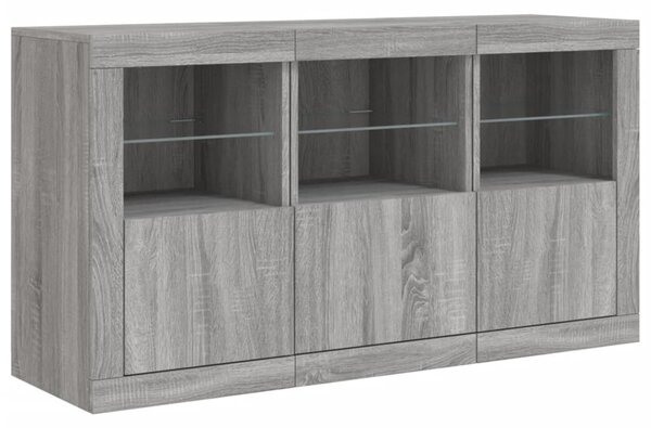 Příborník s LED osvětlením šedý sonoma 123 x 37 x 67 cm 3209063