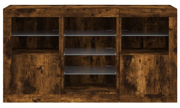 Příborník s LED osvětlením kouřový dub 123 x 37 x 67 cm 3209083