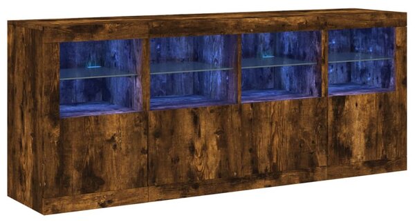 Příborník s LED osvětlením kouřový dub 163 x 37 x 67 cm 3209076