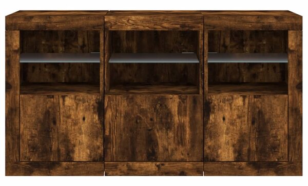 Příborník s LED osvětlením kouřový dub 123 x 37 x 67 cm 3209062