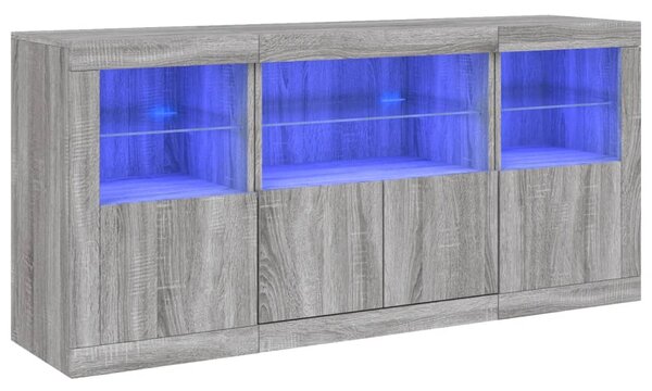 Příborník s LED osvětlením šedý sonoma 142,5 x 37 x 67 cm 3209070