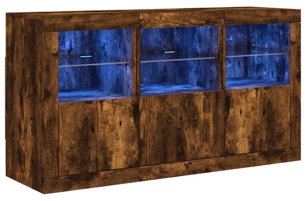 Příborník s LED osvětlením kouřový dub 123 x 37 x 67 cm 3209062