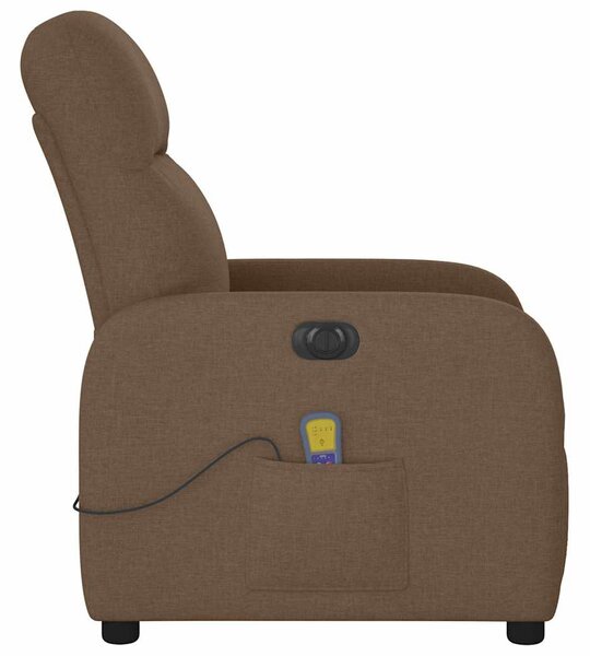 Elektrické masážní polohovací křeslo hnědé textil 3302966
