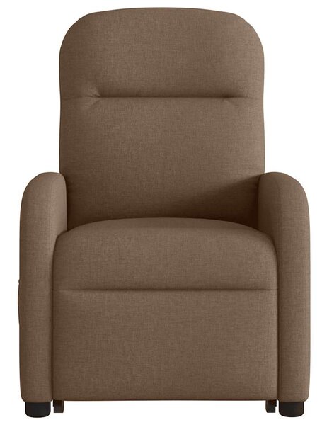 Zvedací masážní polohovací křeslo hnědé textil 3302986