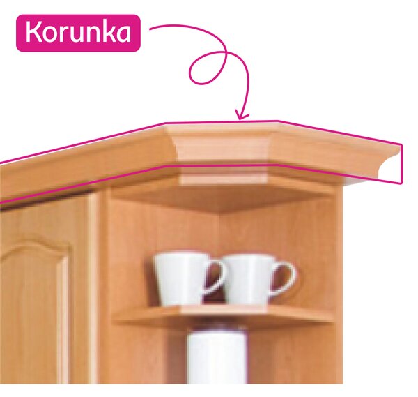 KONDELA Koruna/ozdobná lišta ke kuchyňské lince LORA NEW MDF LC KLASIK