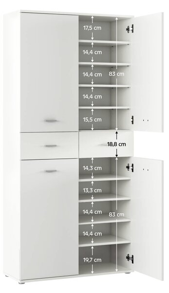 KONDELA Botníková skříň/regál, bílá, VILOT