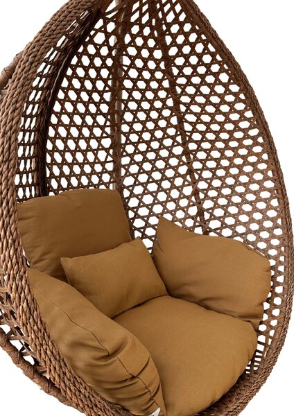 Skládací závěsné houpací křeslo Houseland Bliss XL hnědé