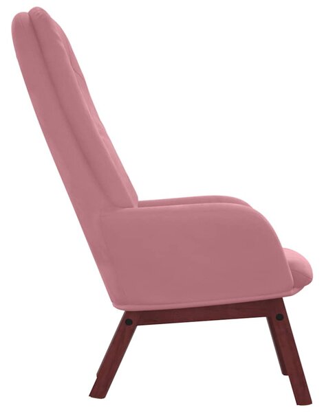 Relaxační křeslo růžové samet 341222
