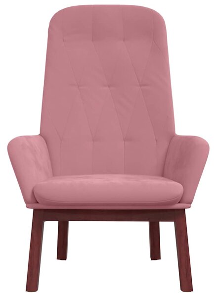 Relaxační křeslo růžové samet 341222