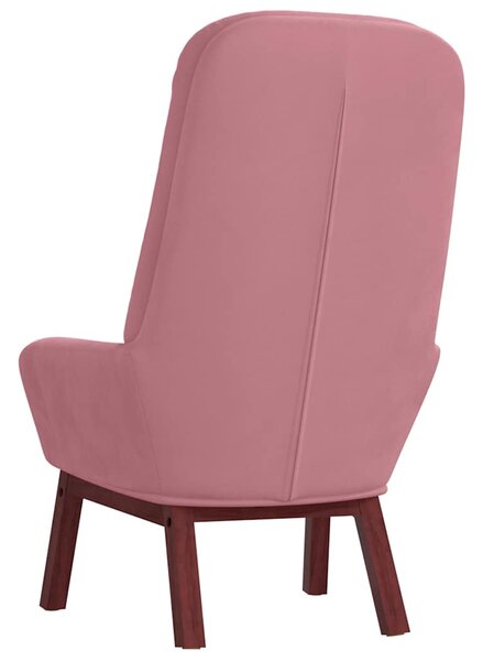 Relaxační křeslo růžové samet 341222