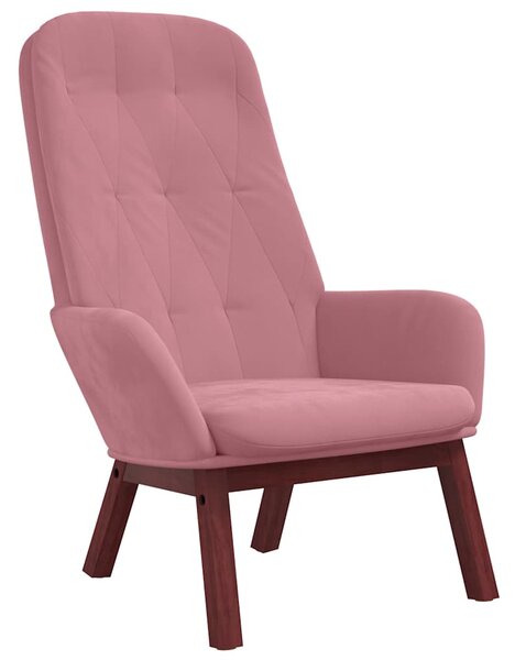 Relaxační křeslo růžové samet 341222
