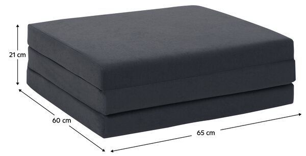 KONDELA Skládací matrace, pěnový, 65x180, šedá, LEVI 65