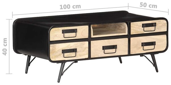 Konferenční stolek 100 x 50 x 40 cm masivní mangovníkové dřevo 287871
