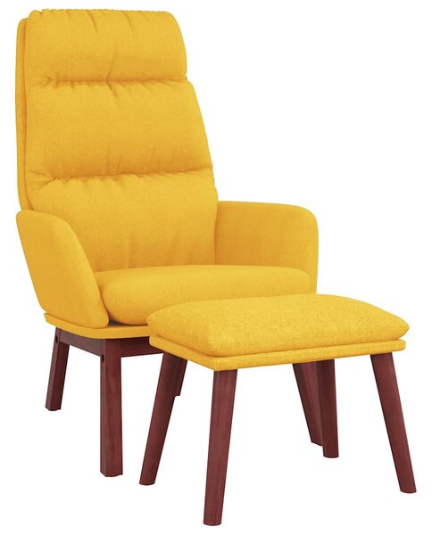 Relaxační křeslo se stoličkou hořčicově žluté textil 3097570