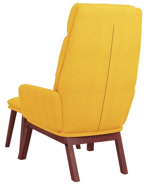 Relaxační křeslo se stoličkou hořčicově žluté textil 3097570