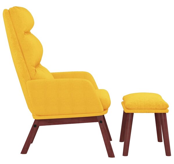 Relaxační křeslo se stoličkou hořčicově žluté textil 3097570