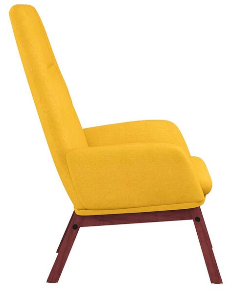 Relaxační křeslo s podnožkou hořčicově žluté textil 3097878