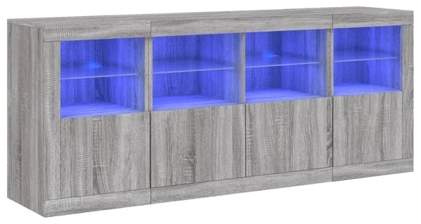 Příborník s LED osvětlením šedý sonoma 163 x 37 x 67 cm 3209077