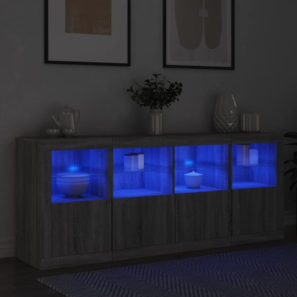 Příborník s LED osvětlením šedý sonoma 163 x 37 x 67 cm 3209077