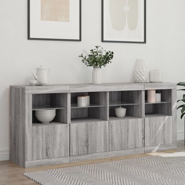 Příborník s LED osvětlením šedý sonoma 163 x 37 x 67 cm 3209077