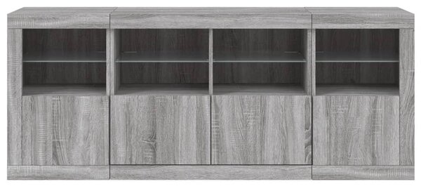 Příborník s LED osvětlením šedý sonoma 163 x 37 x 67 cm 3209077