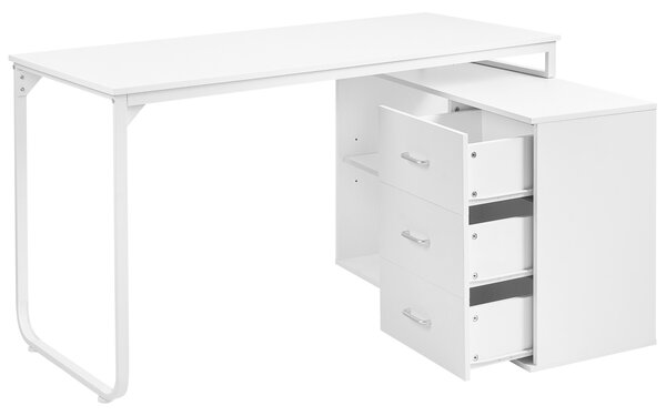 Rohový stůl SOGNE Bílá 140 cm 100 cm