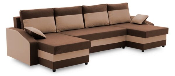 Velká rohová rozkládací sedací souprava SPARTA model 2 Hnědá/hnědá