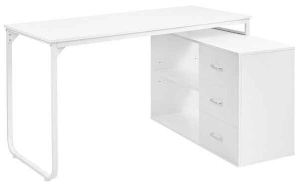Rohový stůl SOGNE Bílá 140 cm 100 cm