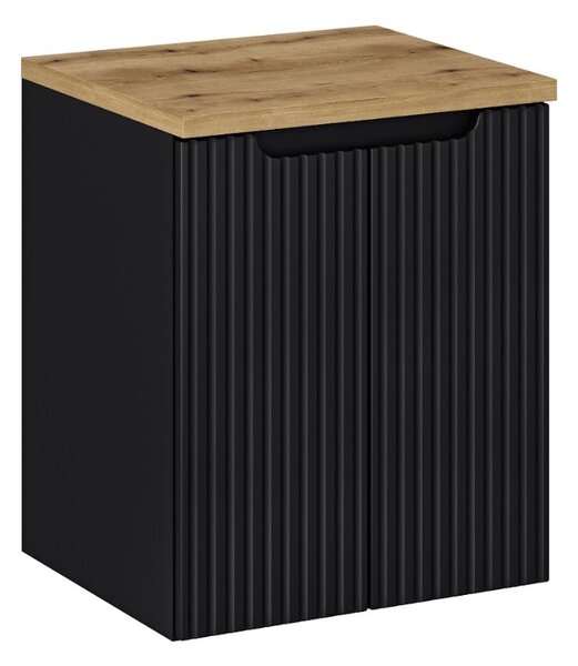 Koupelnová skříňka s deskou NOVA Black D50/3 | 50 cm