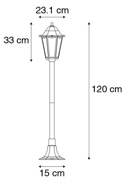 Venkovní stojací lucerna černá 120 cm IP44 - Havana