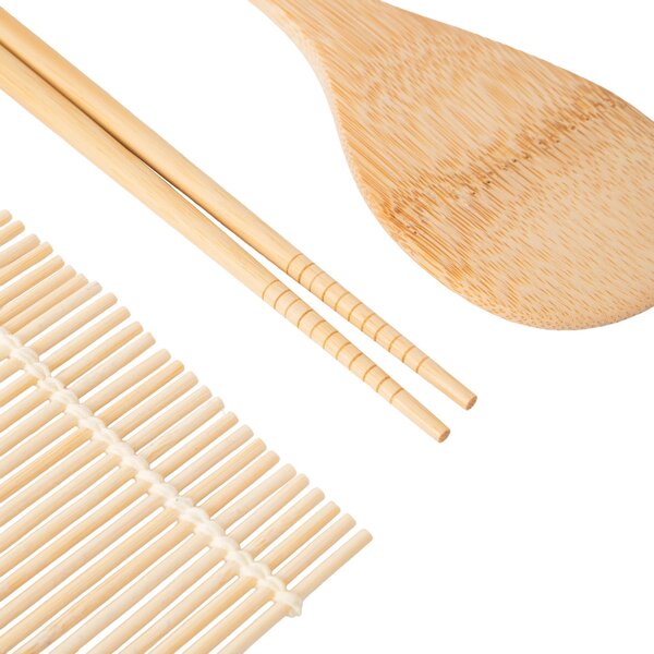 Sada na výrobu sushi KitchenCraft World of Flavours, 4 ks, bambusová podložka 23 × 24,5 cm WFSUSHIMAT4PC