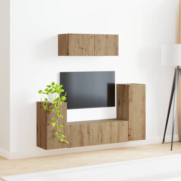 Sestava TV skříněk 4 ks Artisanový dub Kompozitní dřevo 3409122