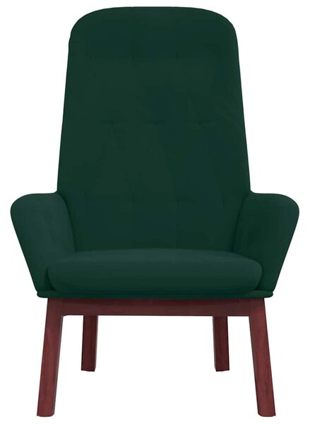 Relaxační křeslo tmavě zelené samet 341220