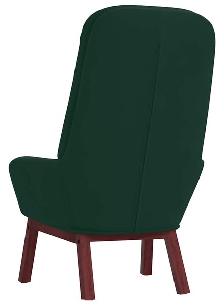 Relaxační křeslo tmavě zelené samet 341220