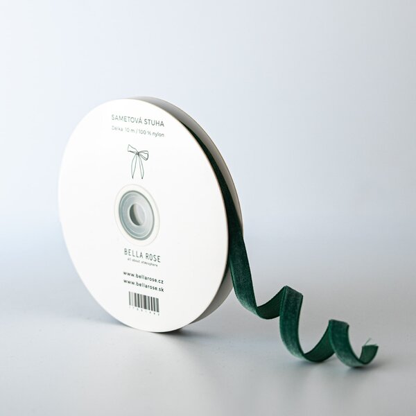 Sametová stuha 1 cm – Green (10 m)