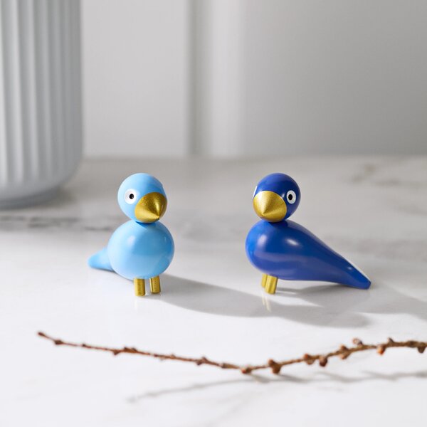 Dřevěný ptáček Liliput Blue – set 2 ks