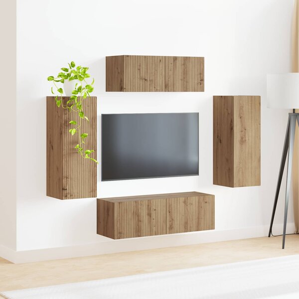 Sestava TV skříněk 4 ks Artisanový dub Kompozitní dřevo 3409167